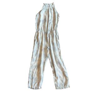 Cloth & Stone Anthropologie Blue Tie Dye Jumpsuit High Neck Sleeveless Small